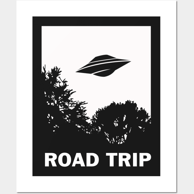 UFO Road Trip Wall Art by dumbshirts